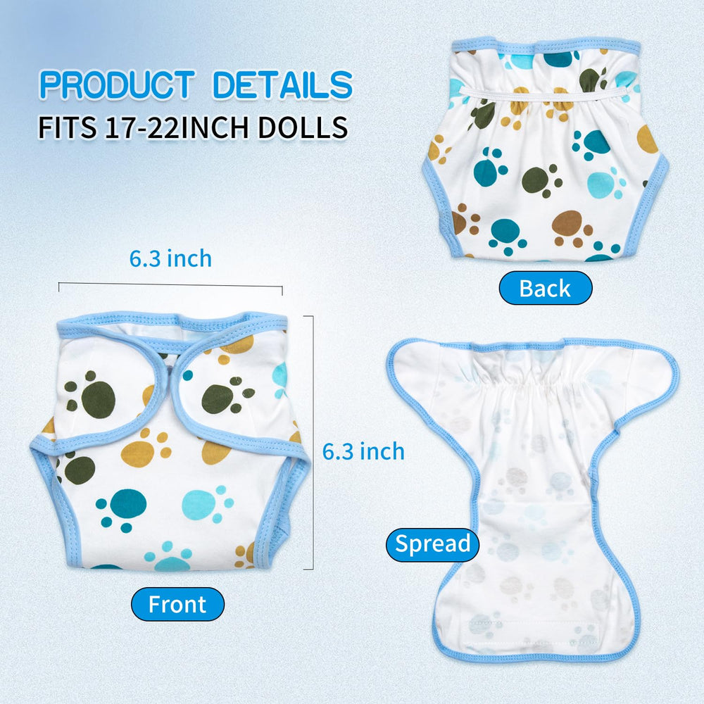 Pedolltree blue puppy diaper adds newborn-like detail