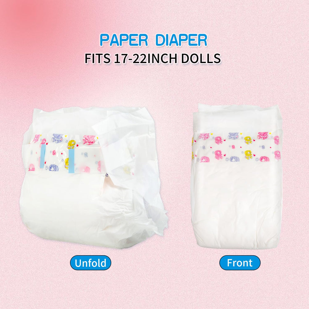Pedolltree blue puppy diapers 4-pack for changing sessions