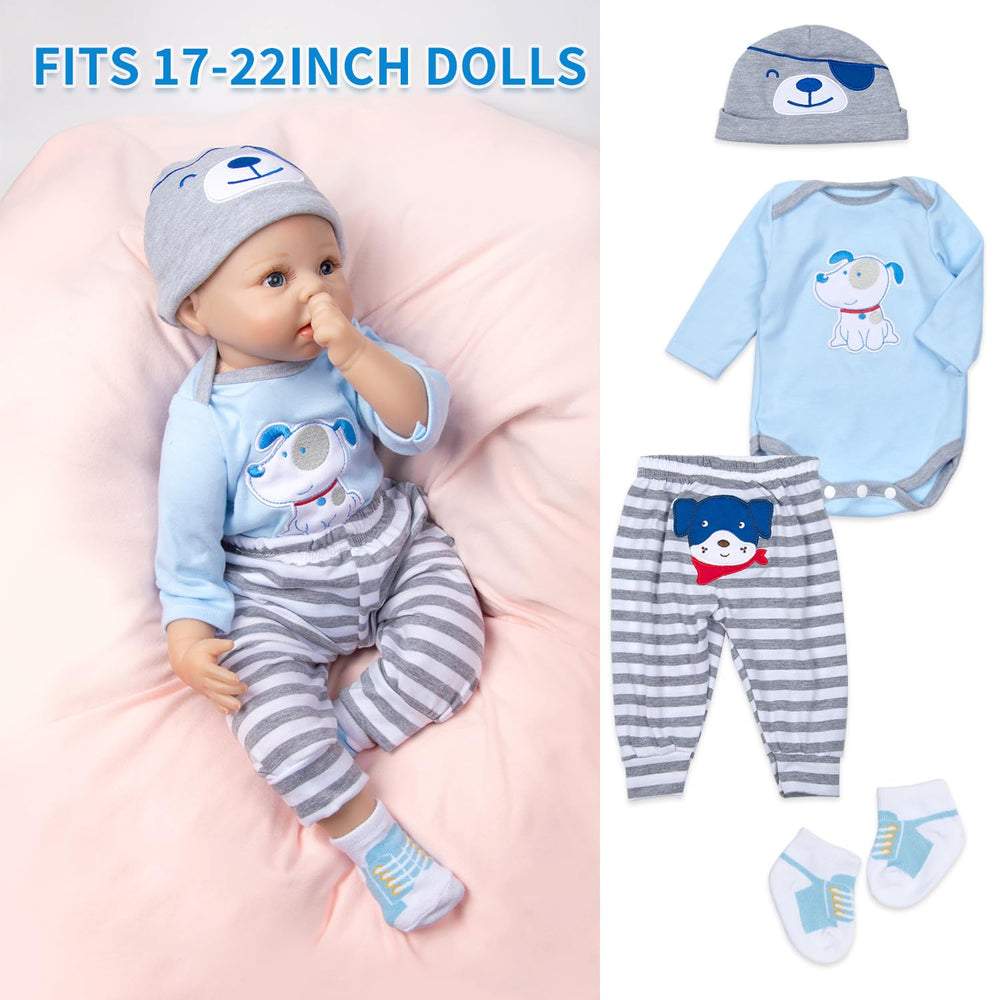 Pedolltree blue puppy jumpsuit for stylish, realistic play