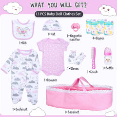 Pedolltree colorful diapers: realistic styling for 17-22 inch dolls