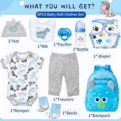 Pedolltree dino hat designed for 17-22 inch reborn dolls
