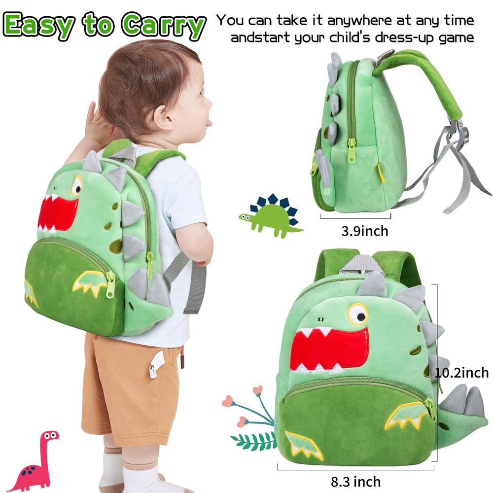 Pedolltree dino jumpsuit for dolls adds cute realism.