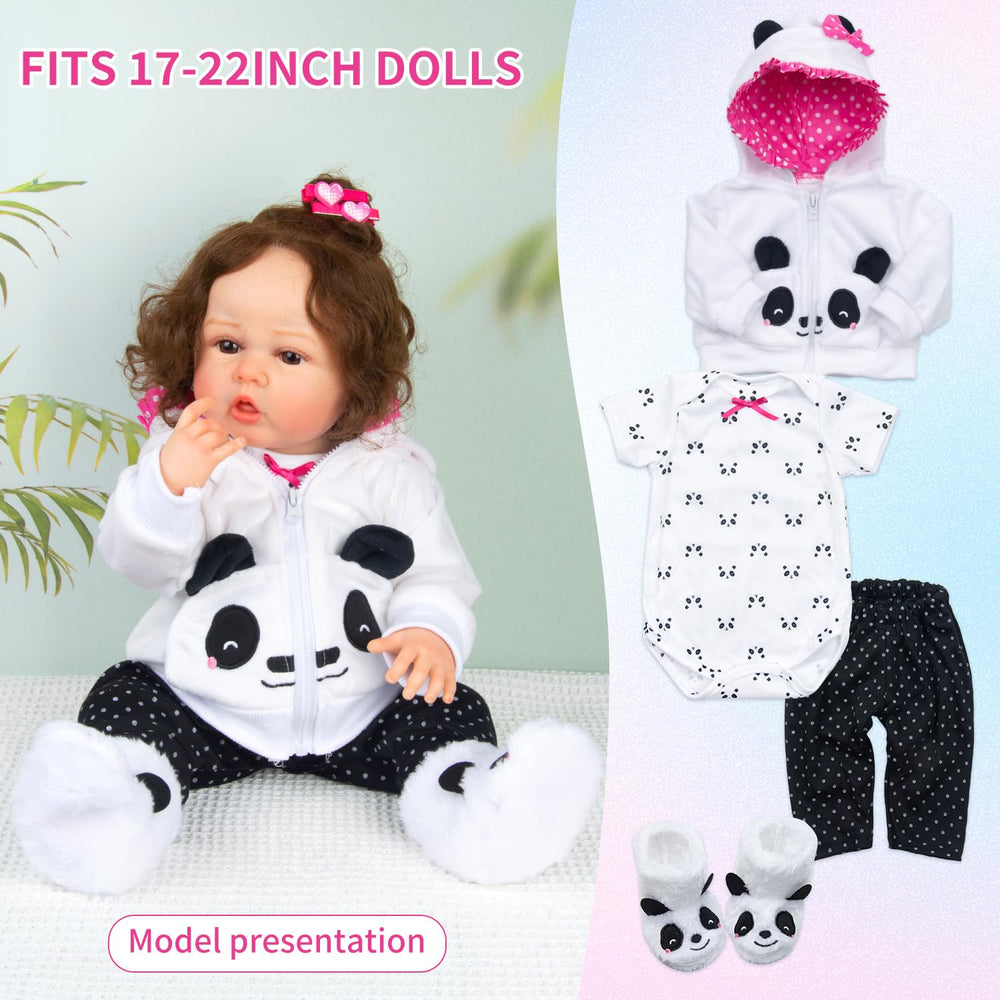 Pedolltree dot trousers completing a versatile outfit for reborn dolls within 17-19 inches.