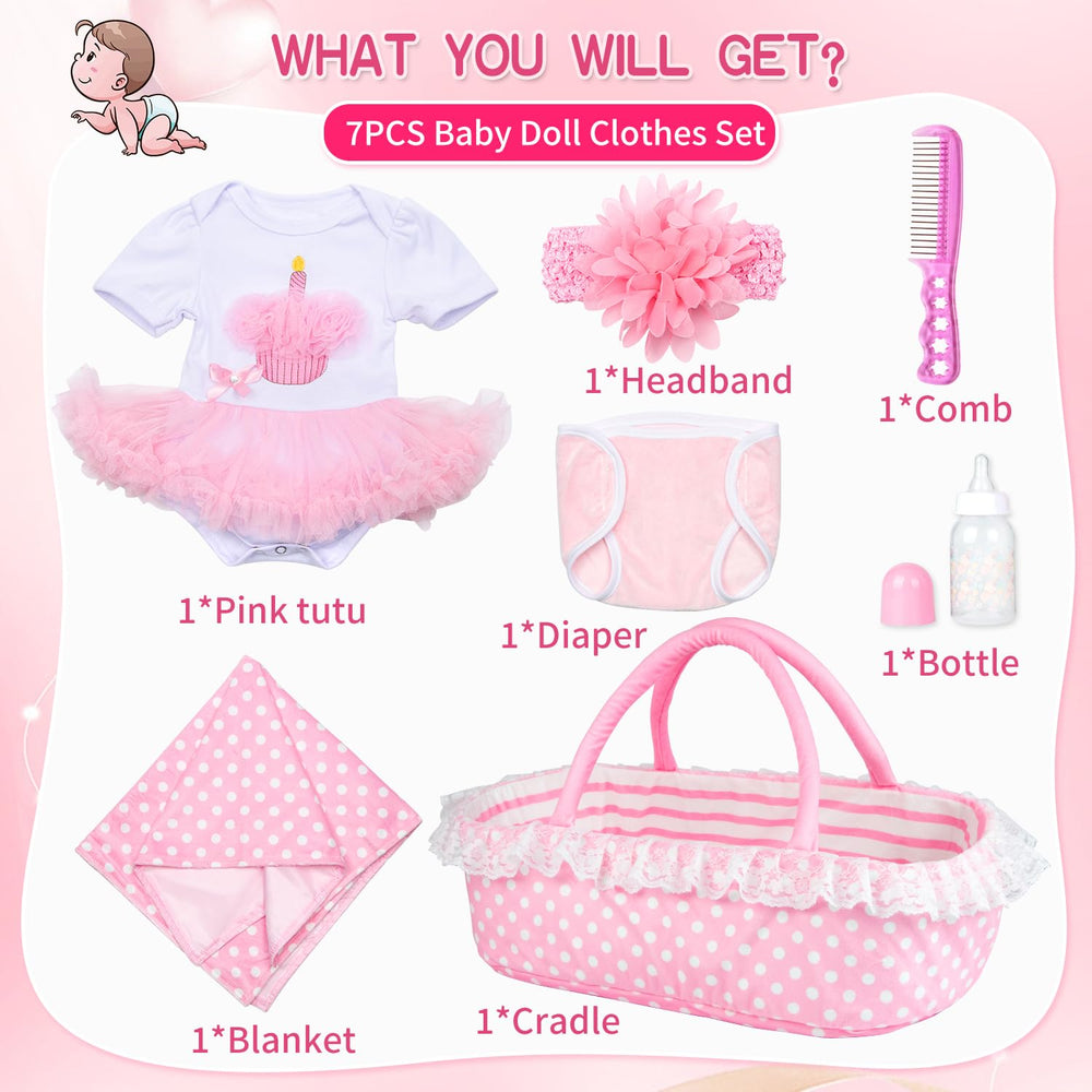 Pedolltree headflower in pink complements outfits for stylish pretend play.