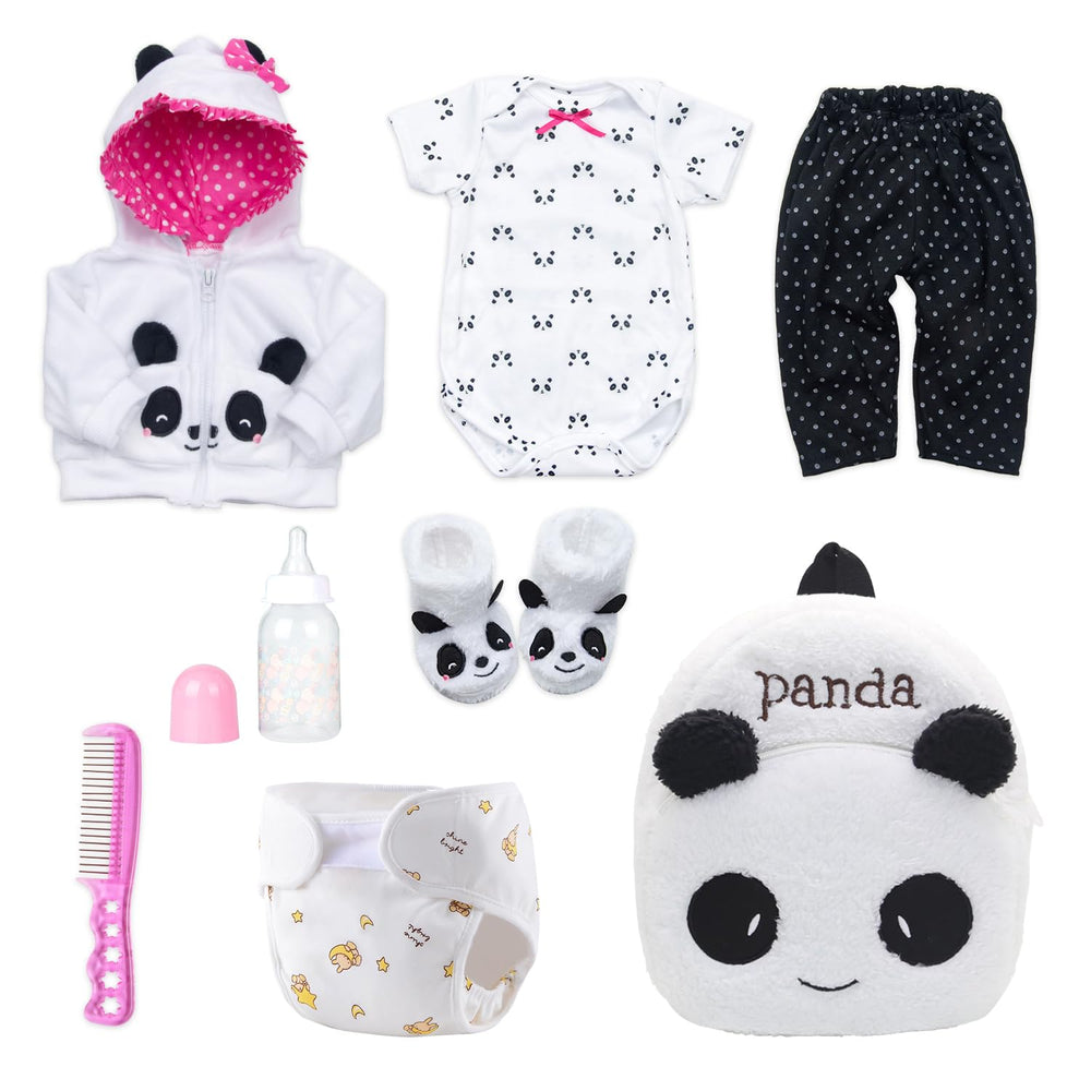 Pedolltree panda backpack for 20-23 inch reborn dolls