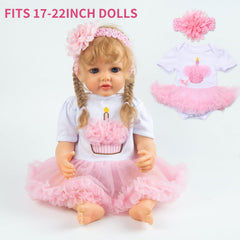 Pedolltree pink tutu dress adds chic styling for 17-22 inch dolls.