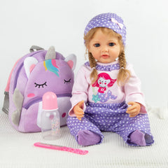 Pedolltree purple socks—snug, kid-friendly doll footwear for playtime