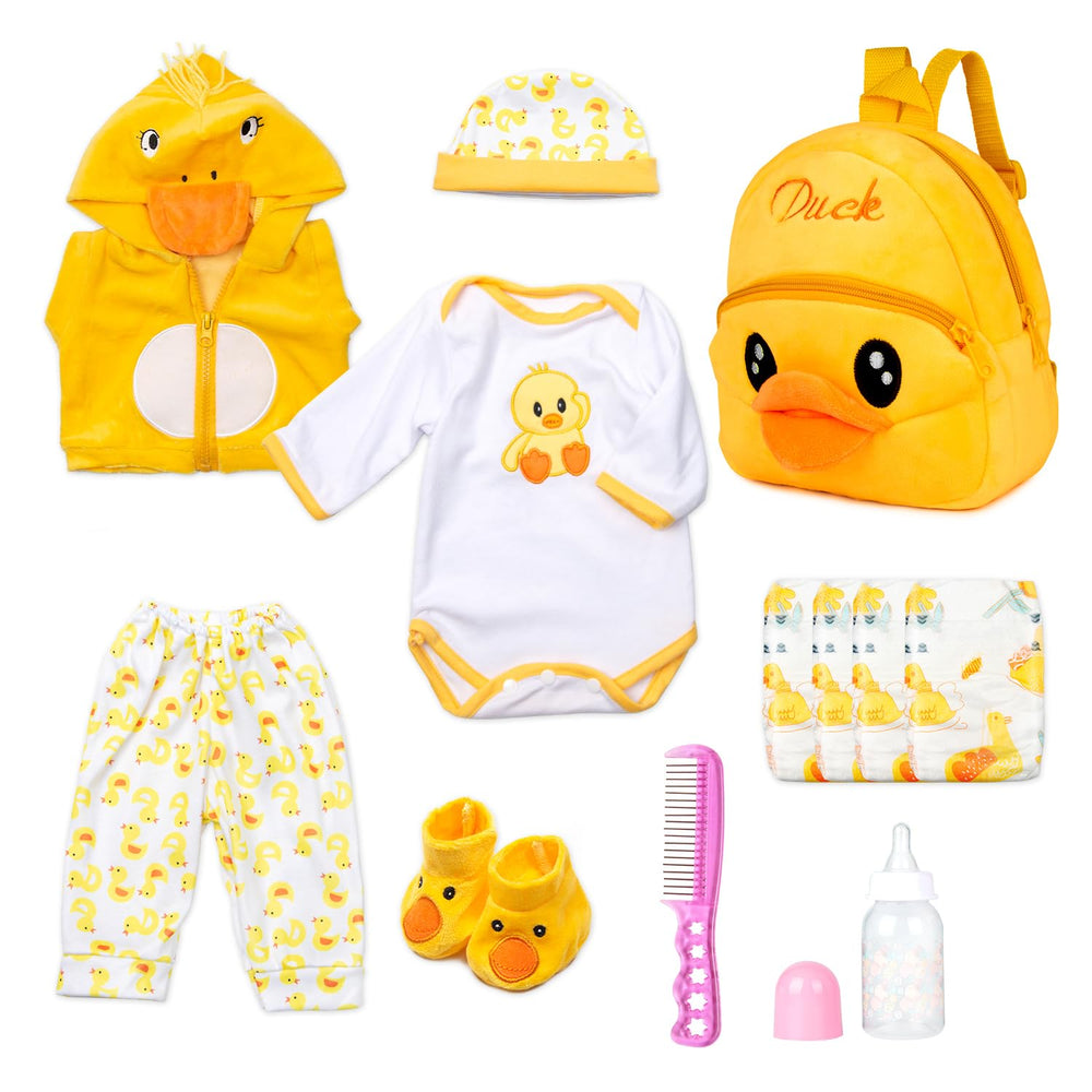 Pedolltree yellow duck backpack for 17-22 inch dolls enhances play storage.