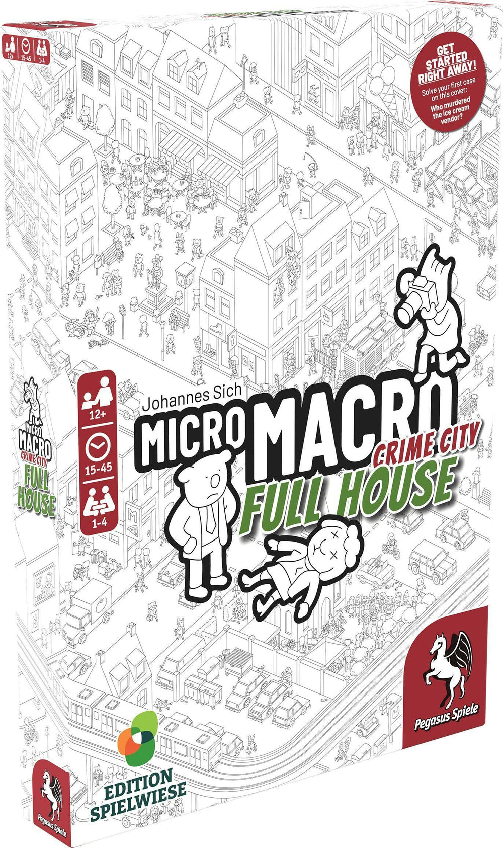 Pegasus Spiele MicroMacro Full House map invites immersive detective play for family game night.