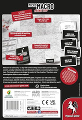 Pegasus Spiele MicroMacro map detail highlights 16 cases and clues.