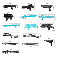 PeleusTech energy blasters for dynamic minifigure action scenes