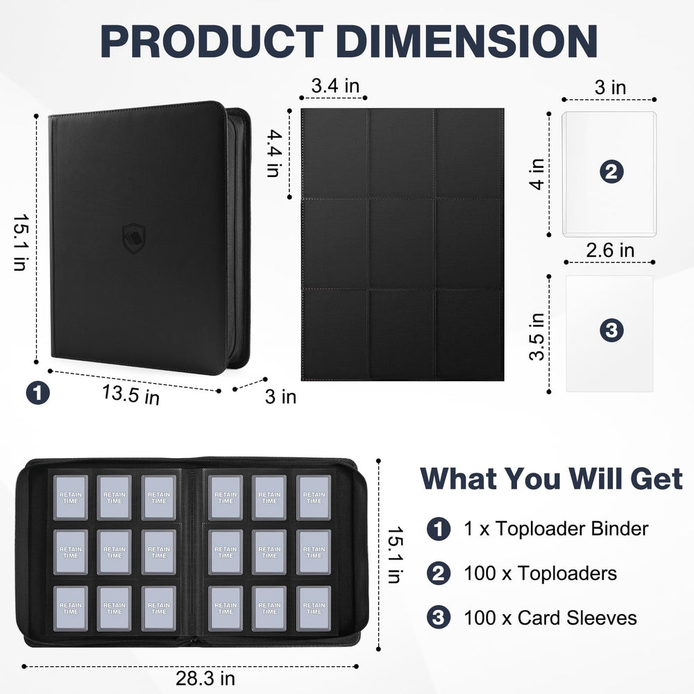 Pemocyny binder open to reveal 9-pocket pages for easy card organization