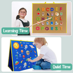 Pengfull flannel board on stand or wall for flexible classroom use.
