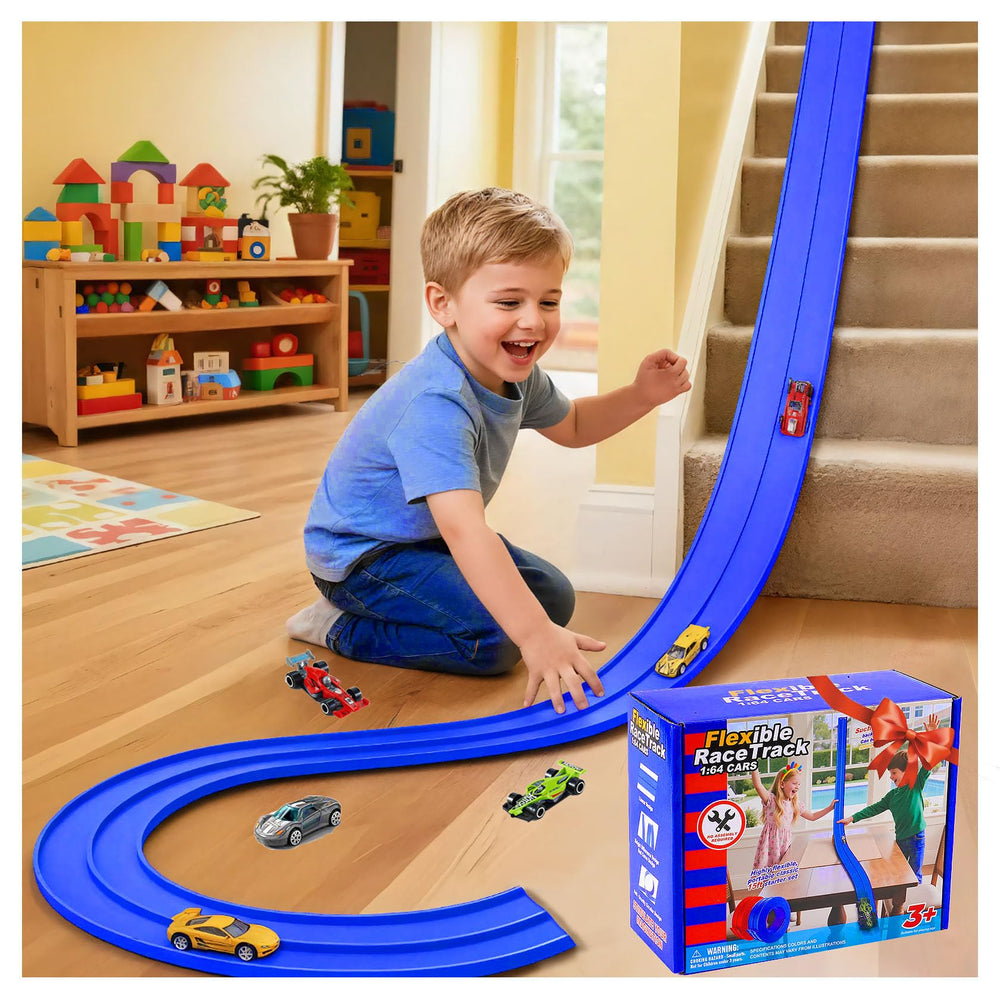 PENIXEL Flex Track 15ft setup on a table for instant racing fun