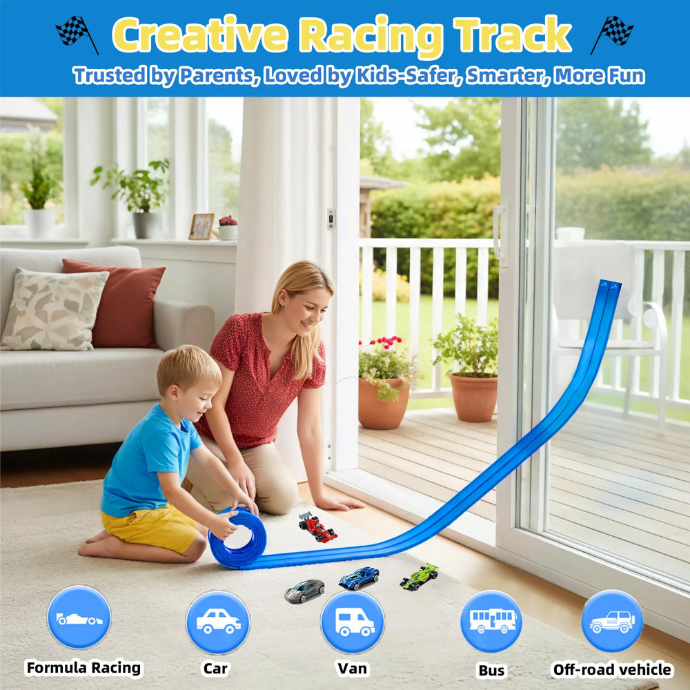 PENIXEL Flex Track suction cups grip walls for epic car runs