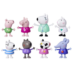 Peppa Pig Dr. Polar Bear Call on Peppa and Friends figure pack shows 8 characters for creative play.