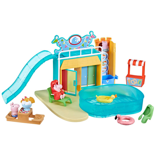 Peppa Pig Waterpark Playset front view sparks imaginative play for kids.