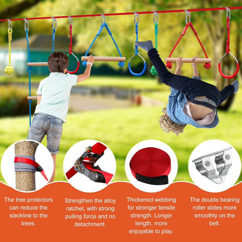 Perantlb ninja course assembly shown for quick outdoor setup.