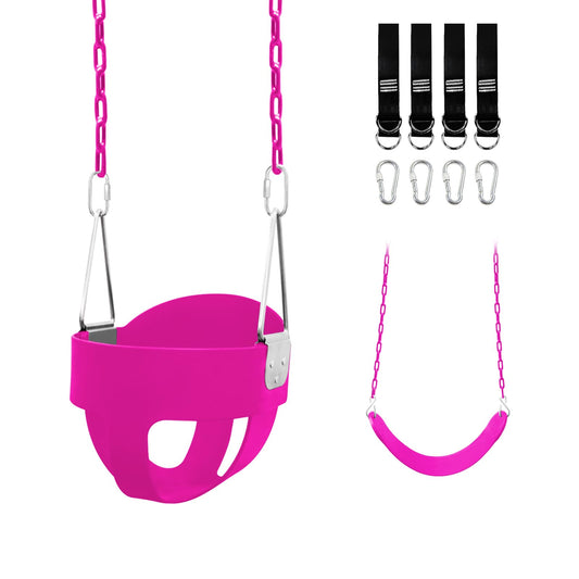 Perantlb toddler swing with high-back bucket seat for outdoor play, promoting balance and focus