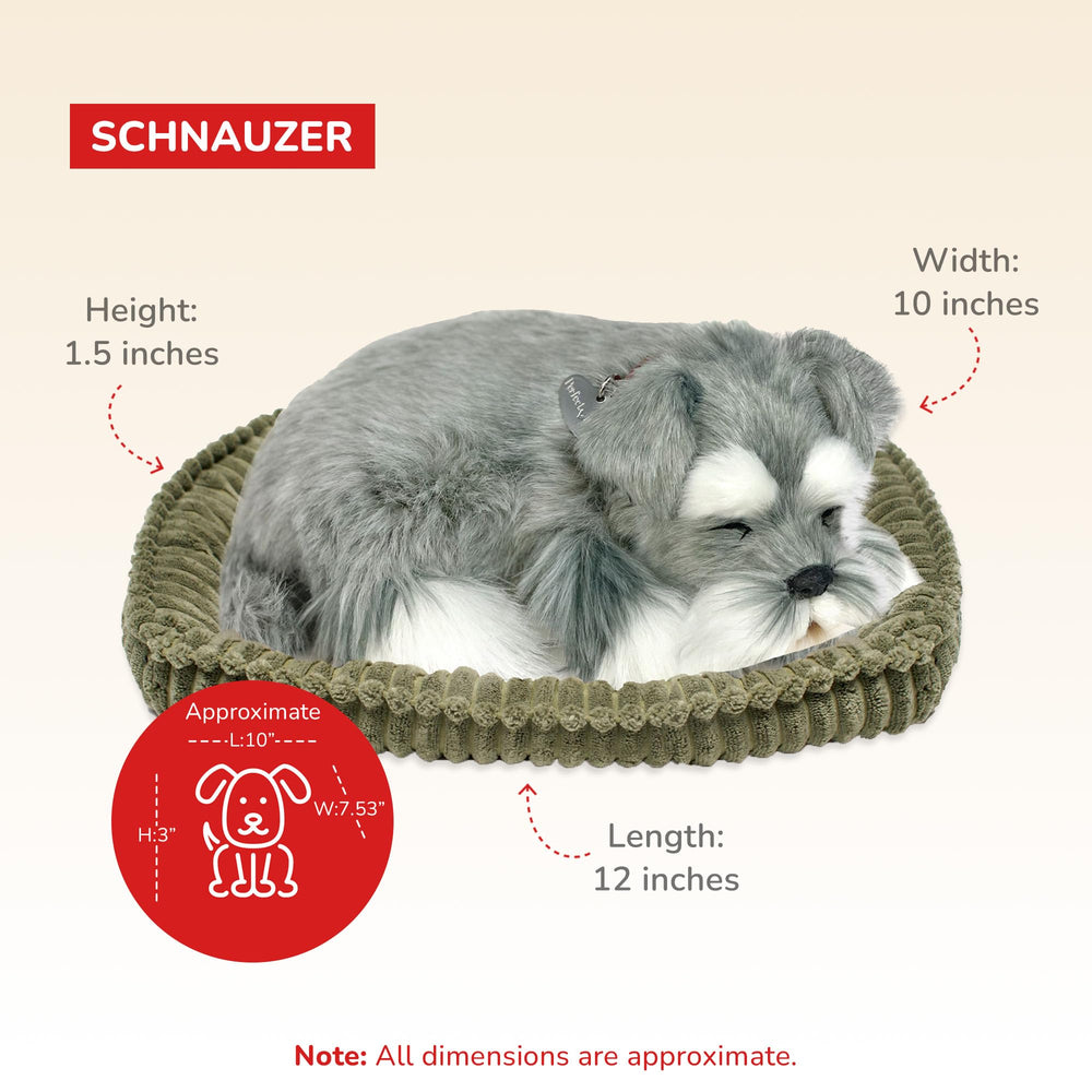Perfect Petzzz Schnauzer side profile showcases natural posture for interactive display.