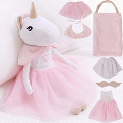 Perfectto Design Ballerina Unicorn Doll—soft plush for imaginative play.