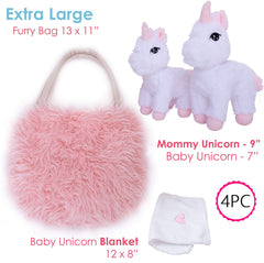 Perfectto Design XL plush carrier in pink for carry-along fun
