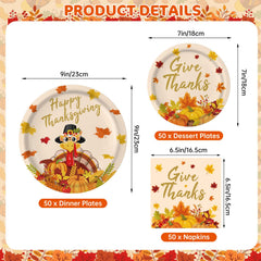 PERFQU 6.5x6.5 inch napkins for cleanups and sharing during fall celebrations
