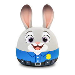 Periyholev gray rabbit police plush face close-up for cuddling joy