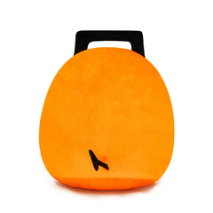 Periyholev orange plush enhances bedroom or nursery decor with cheerful charm.