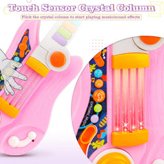 PerKidern guitar with demo buttons promotes cause-and-effect exploration.