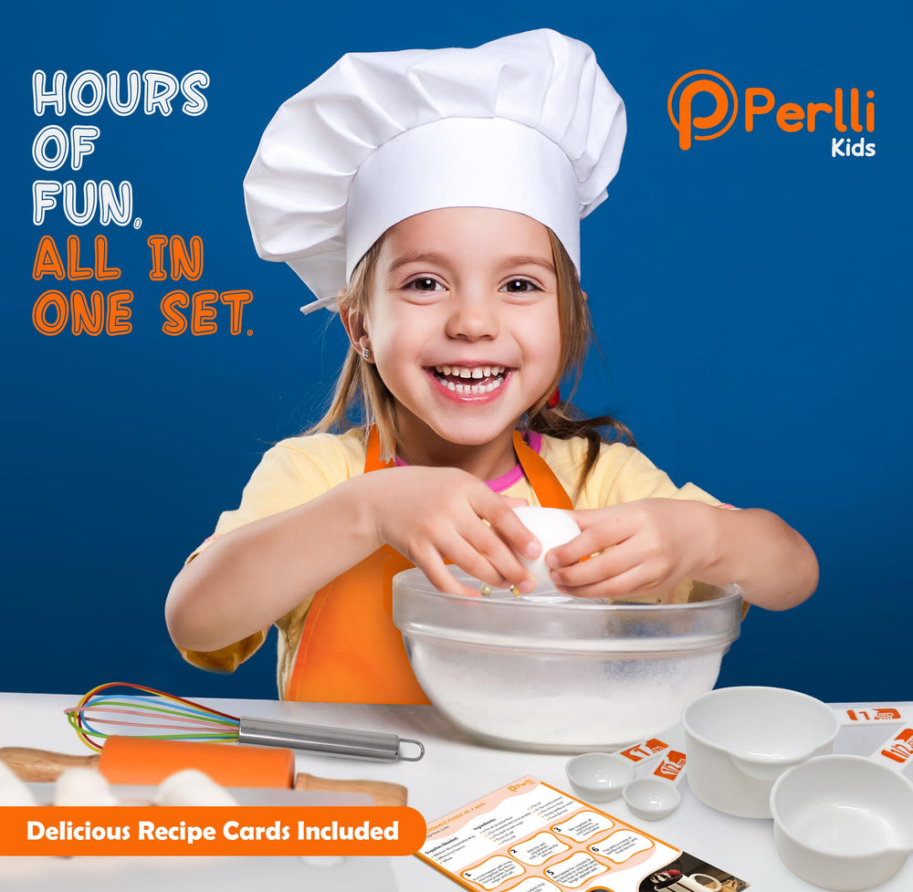 PERLLI Kids Real Cooking Set cutting board supports safe prep.