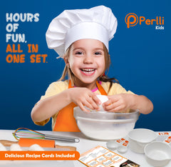 PERLLI Kids Real Cooking Set cutting board supports safe prep.