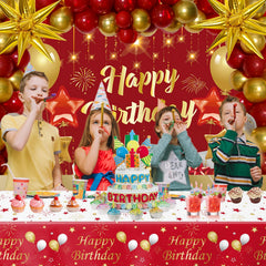 Perpetily gold star balloons add a stylish, festive touch.