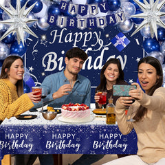 Perpetily silver star foil balloons add stylish shimmer.