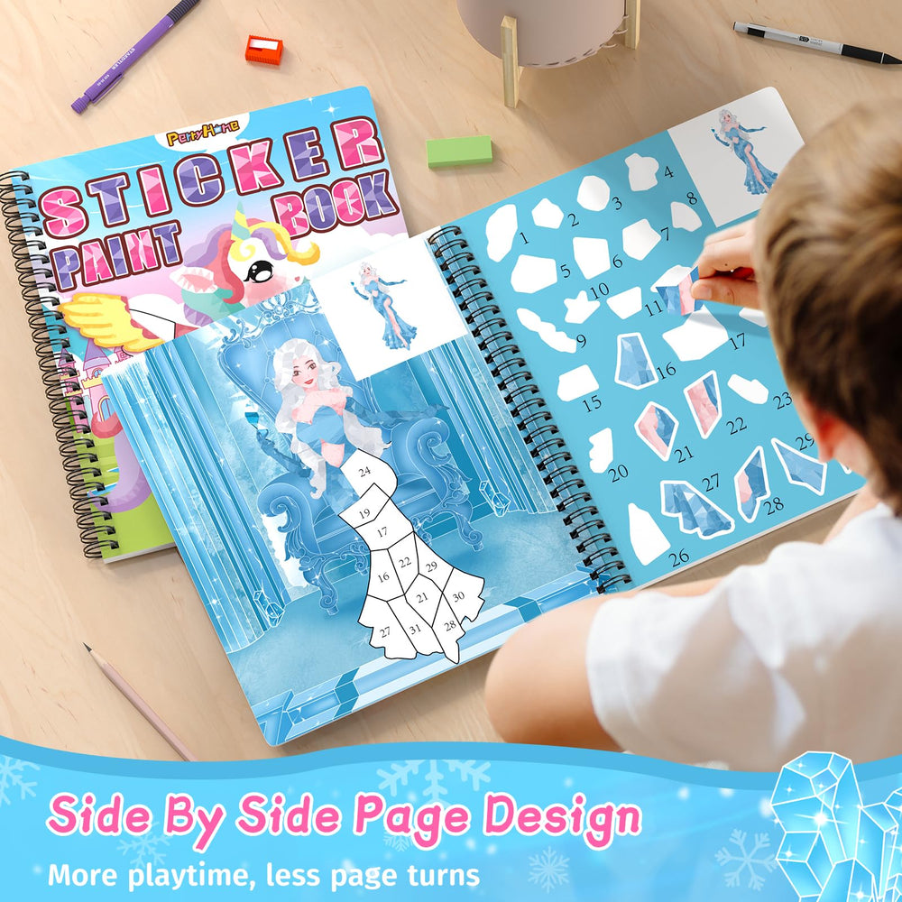PERRYHOME sticker-by-number frozen theme inspires colorful, imaginative activity.
