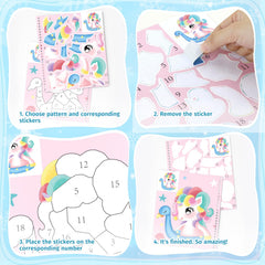 PERRYHOME sticker-by-number girls crafting kit supports portable, mess-free fun.