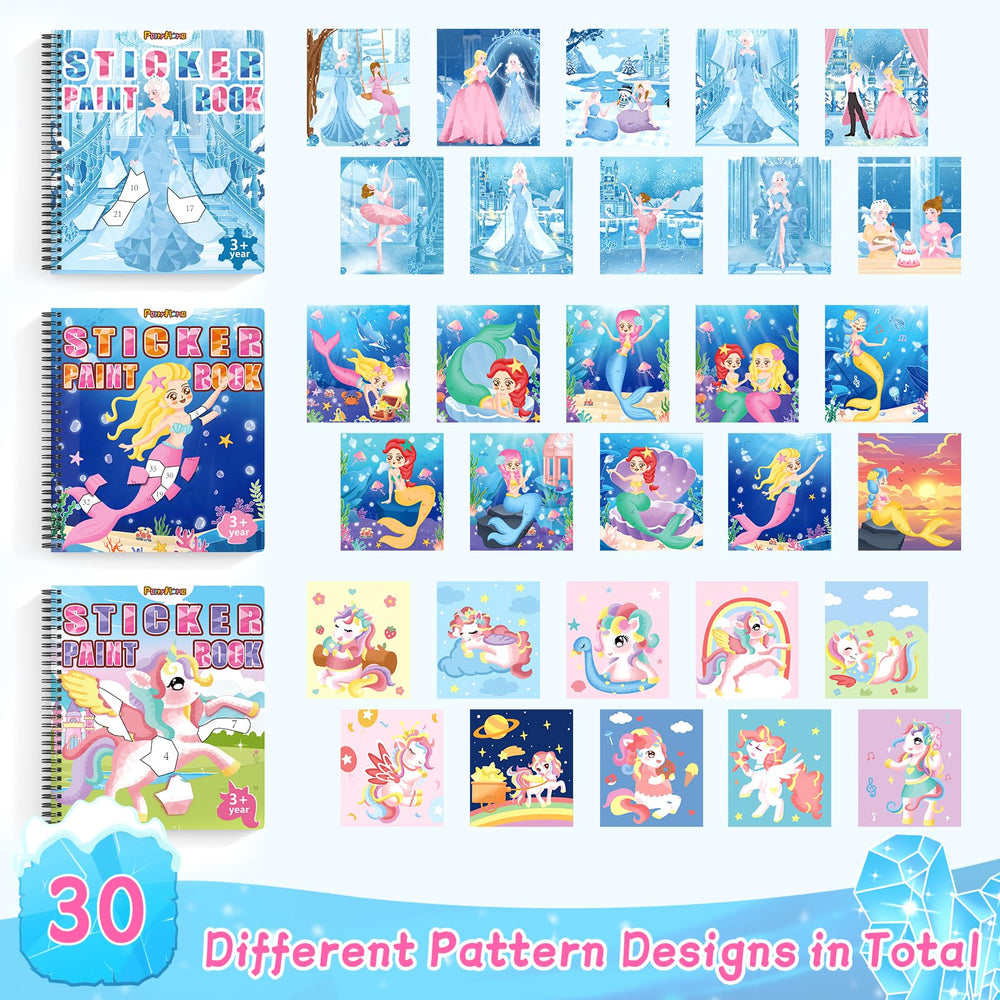 PERRYHOME sticker-by-number mermaid scene encourages focused play and imagination.