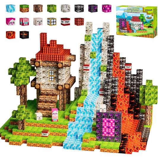 Petenjoy Magnetic Blocks forest scene for imaginative play and creative building.