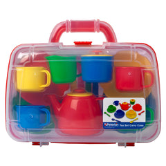 Peterkin tea set in closed carry case ready for travel and storage.