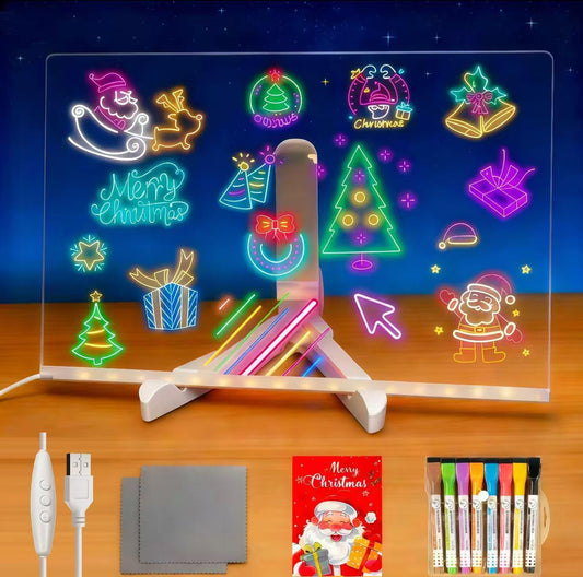 PetPalace LED drawing board with stand, ideal for desk or wall display.
