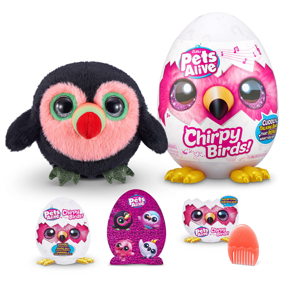 Pets Alive Chirpy Birds Toucan egg ready for unboxing and cuddly play