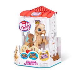 Pets Alive Pony Playset packaging showing the complete interactive toy set.