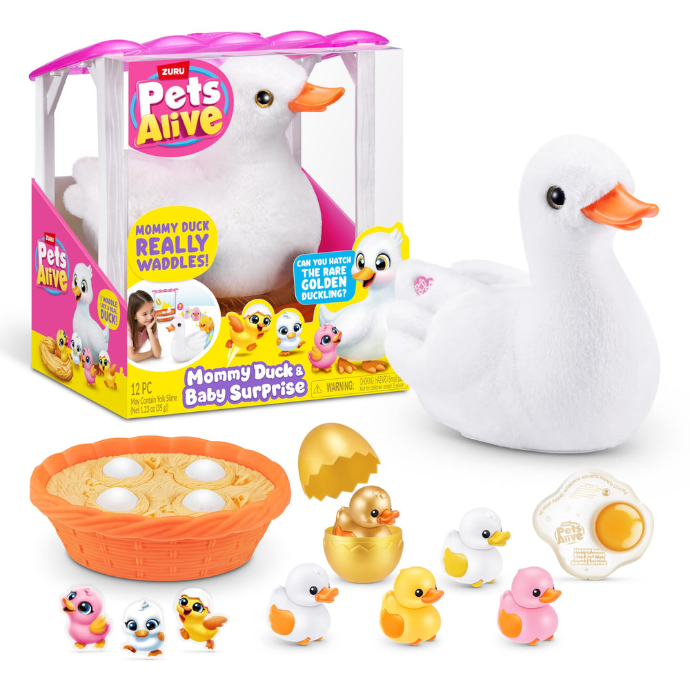 Pets Alive Mommy Duck and Baby Surprise egg opening scene for imaginative play