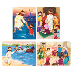 Peyo Pals Bible Puzzles: Jesus in the Temple image sparks curiosity and faith exploration.