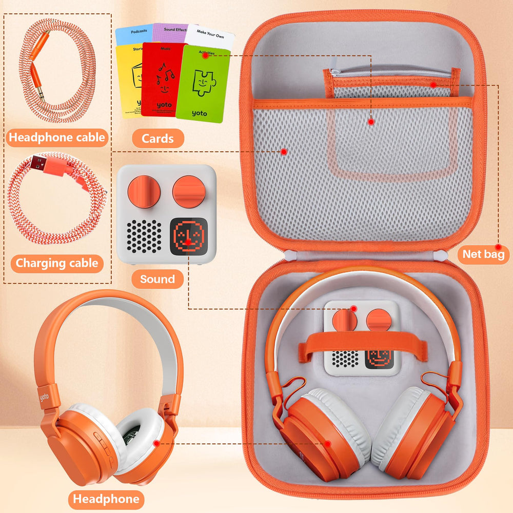 Peyyargo Yoto Mini case velvet lining protects headphones.