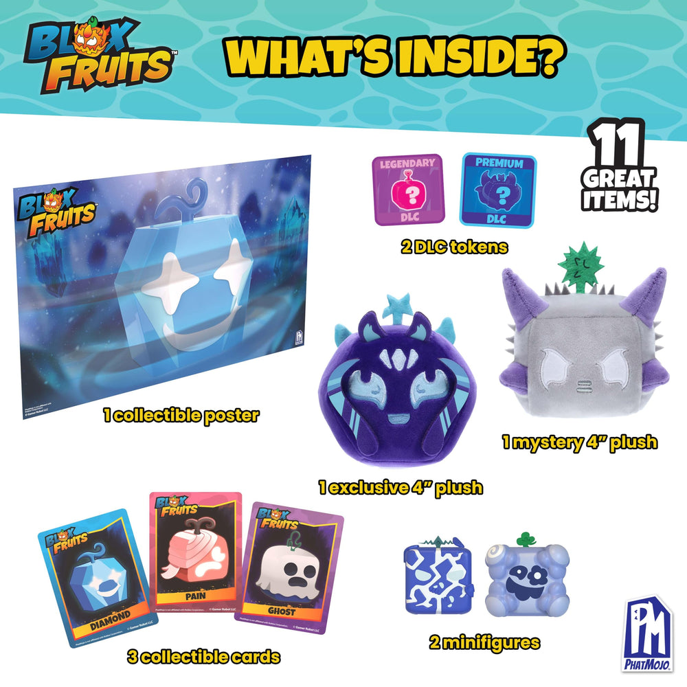 PhatMojo Blox Fruits Diamond Collector Bundle plush toy 10 cm for cuddles and desk decor.