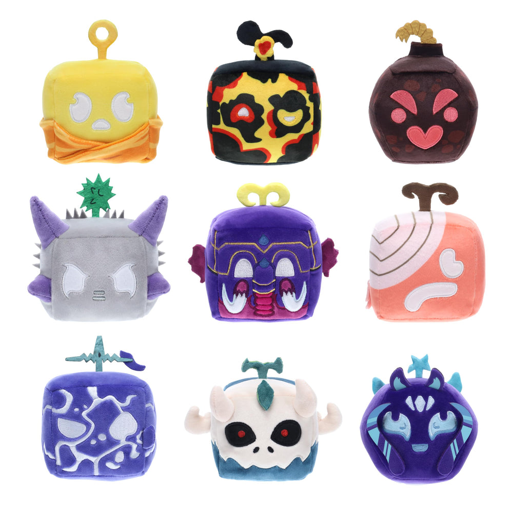 PhatMojo Blox Fruits plush bright hues ideal for shelf display.