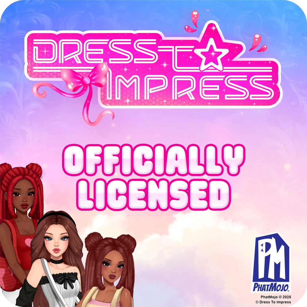 PhatMojo Dress to Impress front pack view showcasing 2 mystery models