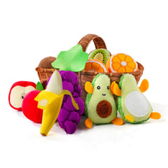 PHEZAPA plush fruit basket for toddlers with sorting toy boosts color recognition.
