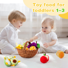 PHEZAPA portable fruit toy basket for kitchen role-play and travel.